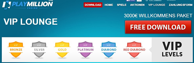 paypal casino playmillion vip lounge